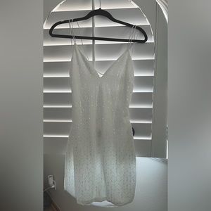 White Sequin Party Dress